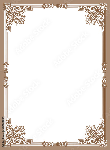 vintage frame with ornament, frame for a text and photo vector illustration