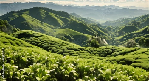 tea gardens in the mountains