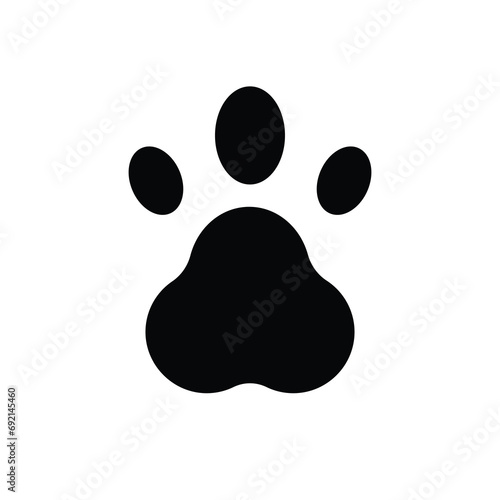 Cute hand drawn cat paws on white background. vector adorable animals, print paw