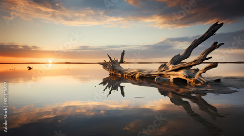 driftwood on the shorline photo