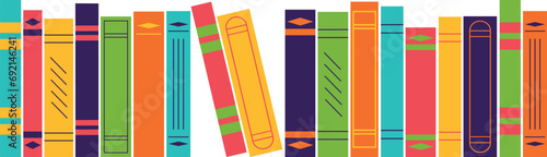 Book spines on a transparent background. Vector design element, EPS 10.