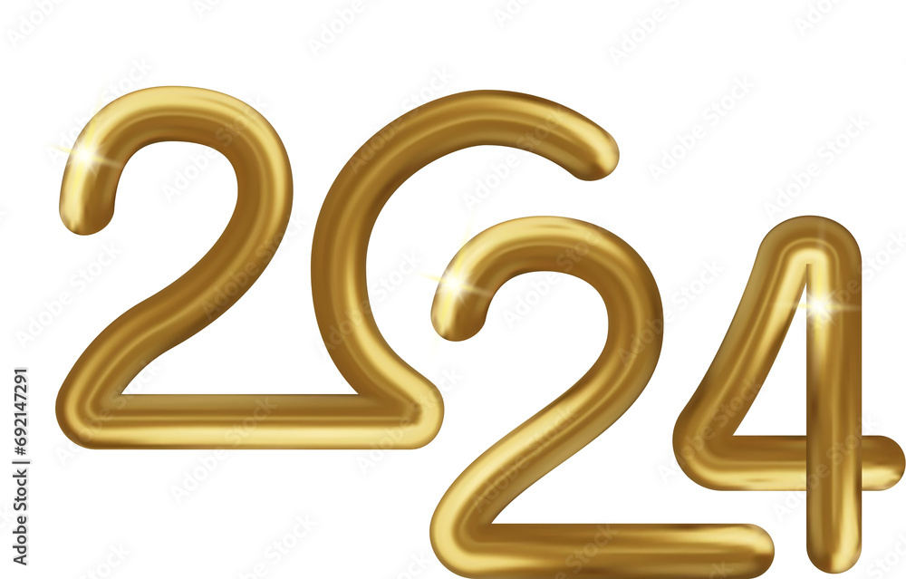 2024 New Year gold numbers for greeting cards 2024 New Year gold numbers for greeting cards