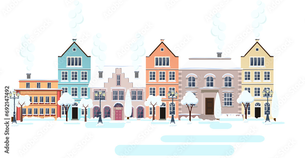 winter old town street