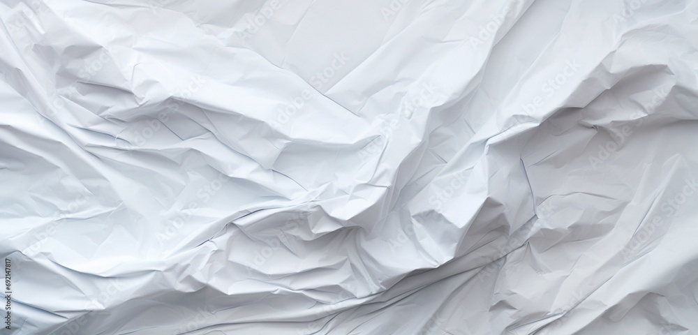 Explore the intriguing close-up of a background made of crumpled white paper, offering an abstract yet captivating space with ample copy space. The texture invites you to contemplate its unique form. Explore the intriguing close-up of a background made of crumpled white paper, offering an abstract yet captivating space with ample copy space. The texture invites you to contemplate its unique form.