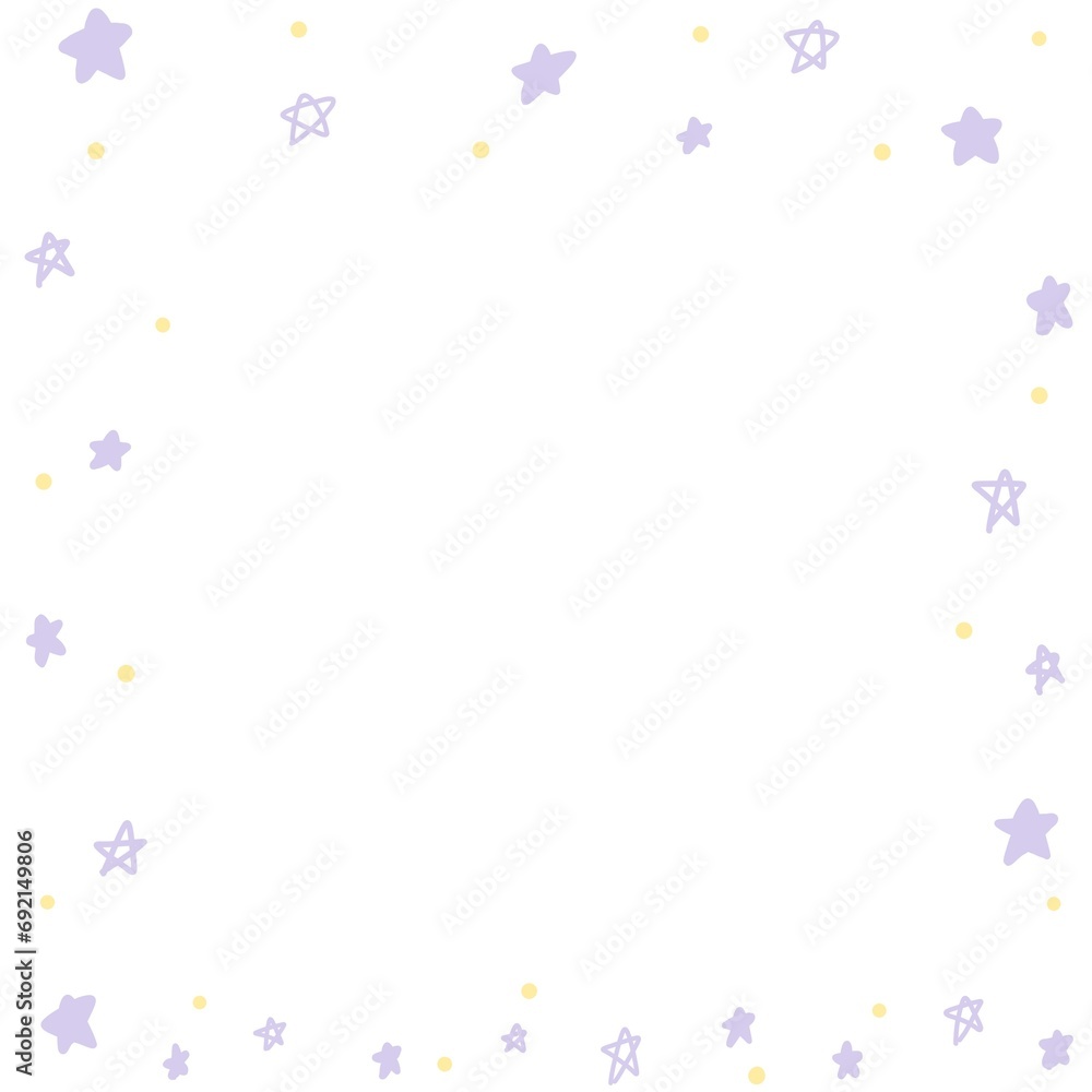 Purple pastel Star background doodle, hand drawn