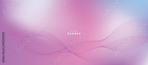 Modern blurred gradient vector background with purple wavy lines. Festive glowing blurred banner. 