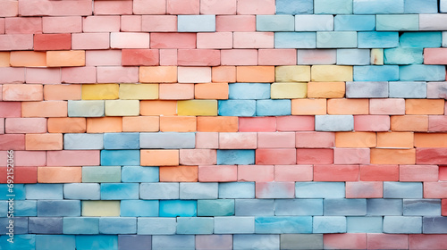 A Colorful Brick Wall With Different Colors