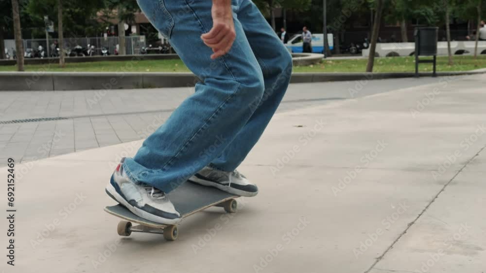 Young skater making 360 flip jump, performing kickflip trick, skateboarder training in skatepark, making tricks, slides and flips, professional extreme sport athlete training ride on skateboard. Young skater making 360 flip jump, performing kickflip trick, skateboarder training in skatepark, making tricks, slides and flips, professional extreme sport athlete training ride on skateboard.