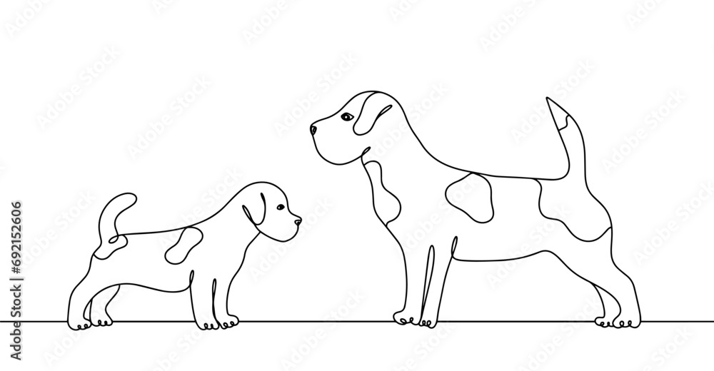 Fototapeta premium Jack Russell Terrier. One line