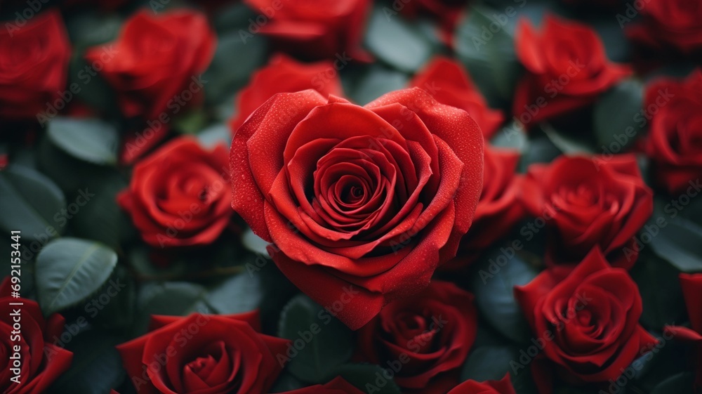 Valentine day background with red roses and hearts Valentine day background with red roses and hearts