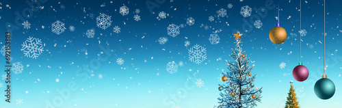 3D rendering of fantastic winter and Christmas tree background.