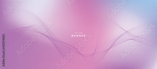 Modern blurred gradient vector background with purple wavy lines. Festive glowing blurred banner. 
