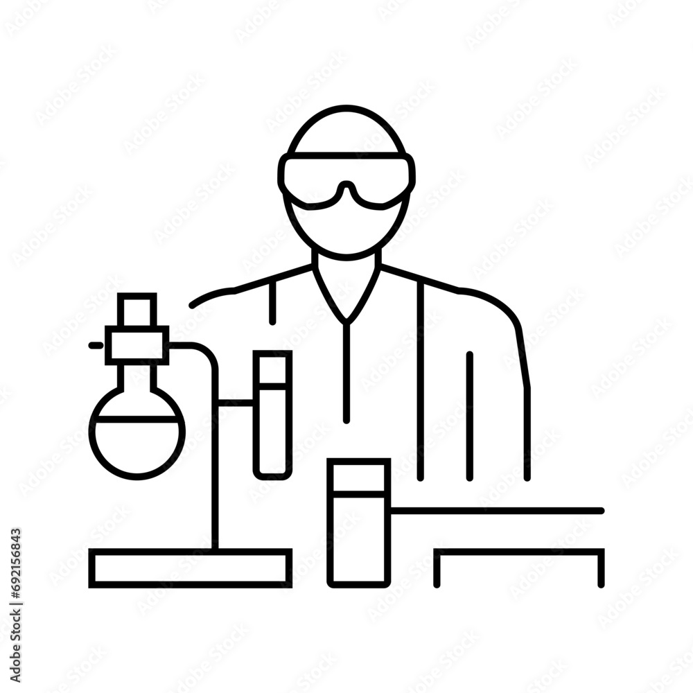 laboratory work college teacher line icon vector. laboratory work college teacher sign. isolated contour symbol black illustration