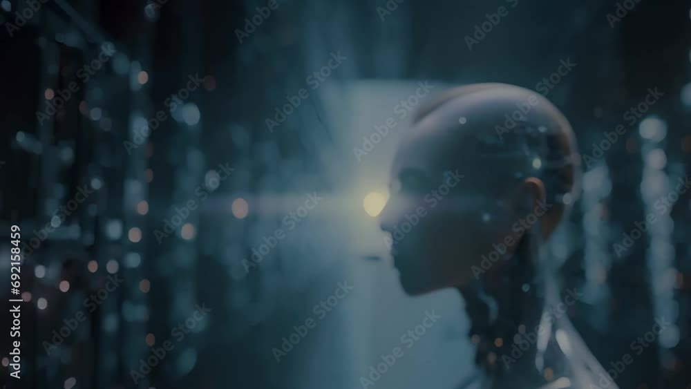 AI, Machine learning, Powerful woman of robot and human touching big data of Global network connection, Internet and digital technology, Science and artificial intelligence digital technologies of fut AI, Machine learning, Powerful woman of robot and human touching big data of Global network connection, Internet and digital technology, Science and artificial intelligence digital technologies of fut