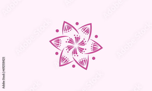 flower with pink color logo design vector illustration
