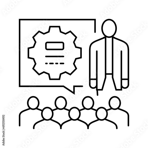 Fotografi workshop facilitation college teacher line icon vector