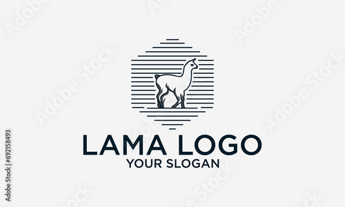  llama logo design vector
