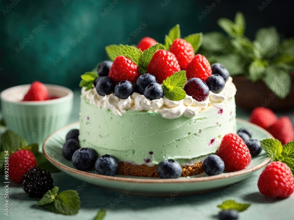 Delicious cake with berries and whipped cream decorated with mint leaves, cheesecake with berries, cake with berries, cake with strawberries, cake and cream, raspberry and blueberry cheesecake Delicious cake with berries and whipped cream decorated with mint leaves, cheesecake with berries, cake with berries, cake with strawberries, cake and cream, raspberry and blueberry cheesecake