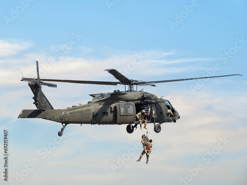 Wallpaper Mural United States military helicopter. Combat US air force. Rescue mission exercise. Torontodigital.ca