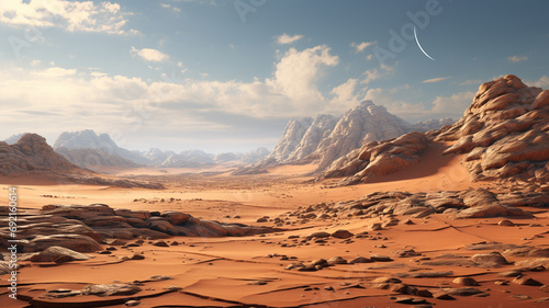 3 d rendering fantasy alien planet and mountain landscape