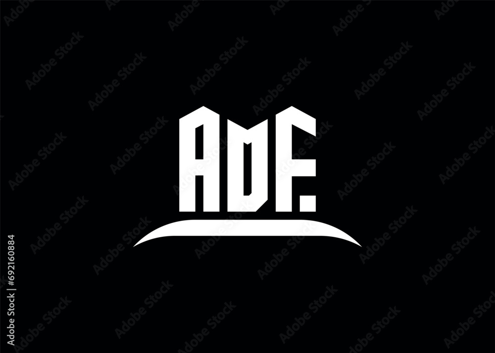 Naklejka premium ADF letter logo design on creative BLACK background