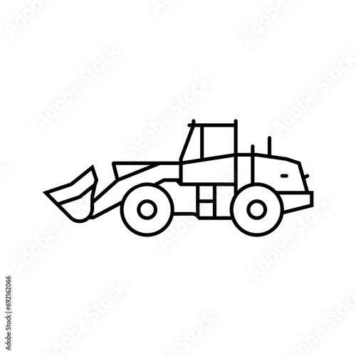 wheel loader construction vehicle line icon vector. wheel loader construction vehicle sign. isolated contour symbol black illustration