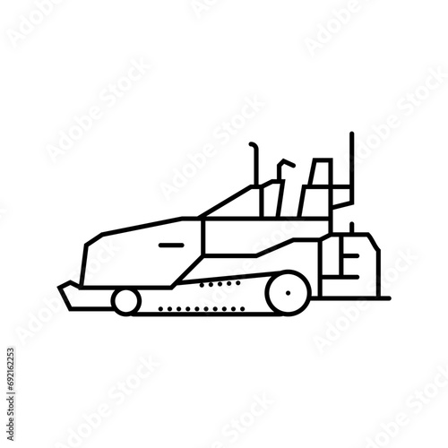 asphalt paver construction vehicle line icon vector. asphalt paver construction vehicle sign. isolated contour symbol black illustration