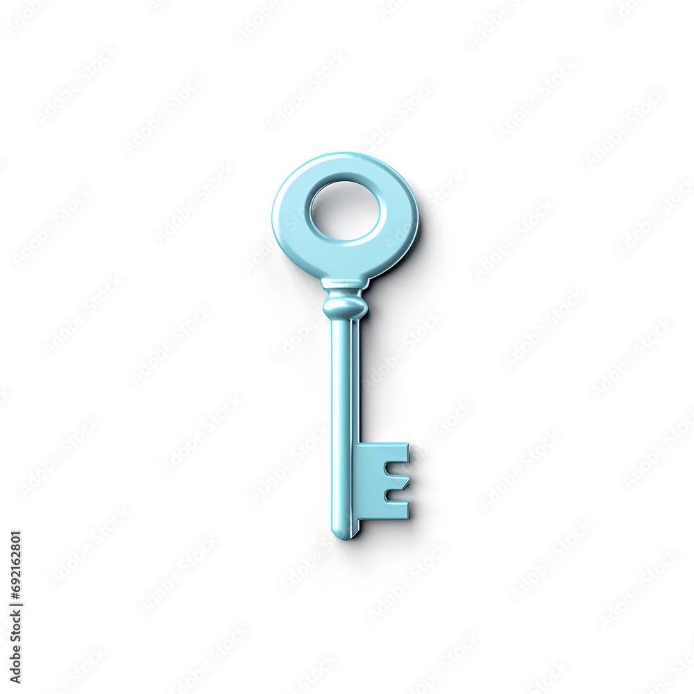 3D Key Icon on White Background 3D Key Icon on White Background
