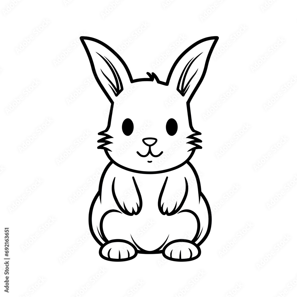 Minimalistic Cute Rabbit - Full Body Line Art Vector Minimalistic Cute Rabbit - Full Body Line Art Vector