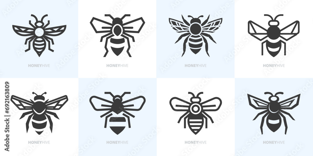 Moderne minimalistische Bienen-Firmenlogos | Vektor Grafik Bündel für Unternehmen
