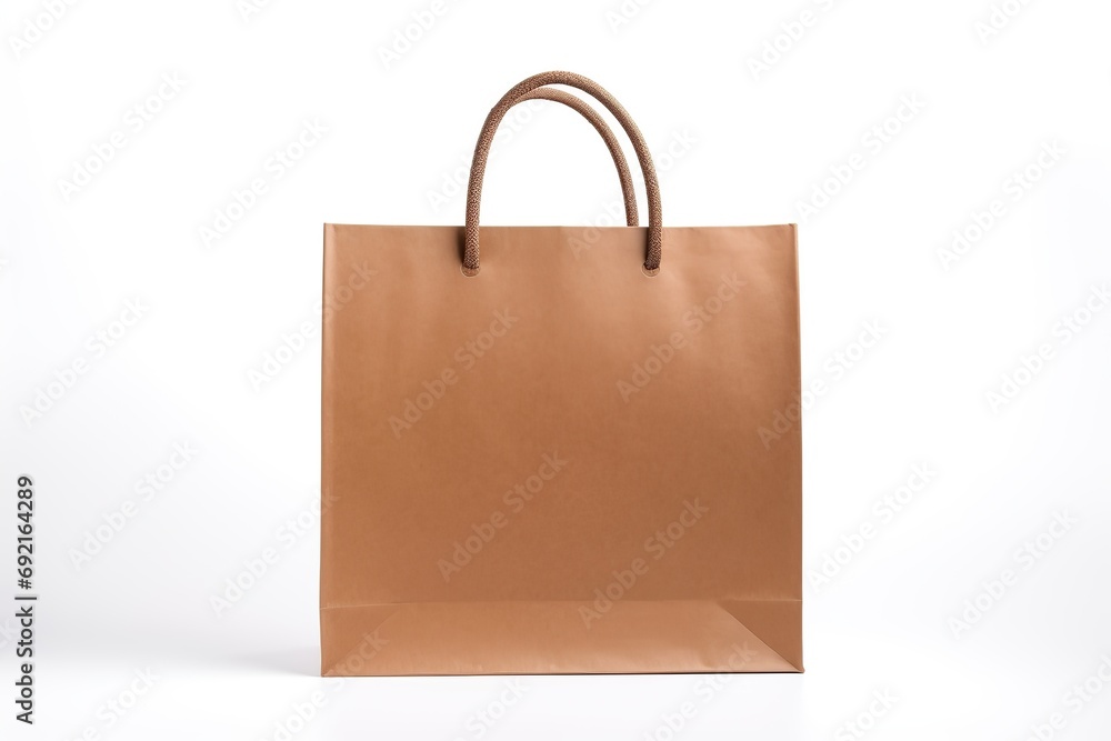 Brown paper shopping bag on white background Brown paper shopping bag on white background