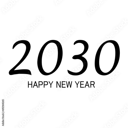 2030 Happy New Year. Holiday Design, Trendy Style, Calendar