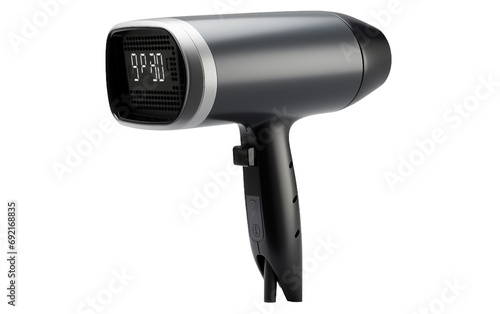 Digital Hair Dryer Sleek Display Hair Styling Tool Isolated on Transparent Background PNG.