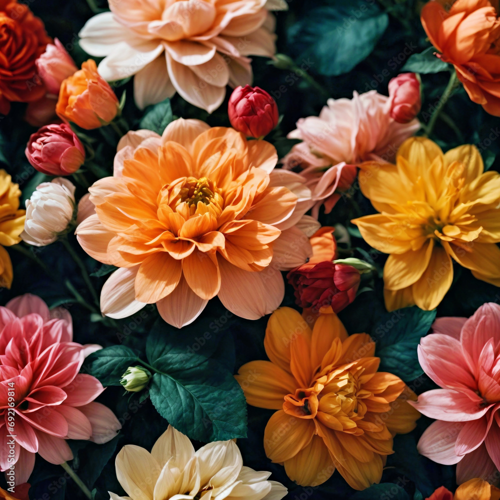 A Close-Up of Beautiful and Colorful Flowers
