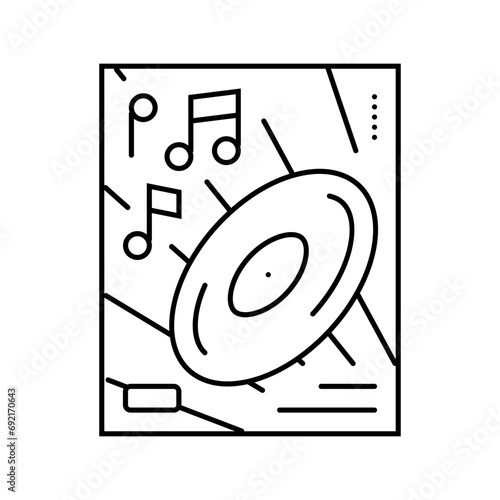 funk disco party line icon vector. funk disco party sign. isolated contour symbol black illustration