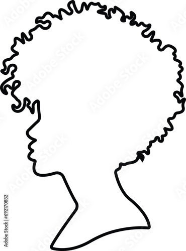 Fototapeta Naklejka Na Ścianę i Meble -  Women icon in line. isolated on transparent background. elegant silhouettes with different hairstyles. symbol of African American Beautiful female face in profile. Vector for apps and website