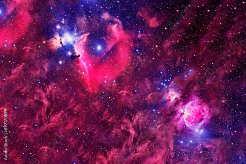 Fototapeta Naklejka Na Ścianę i Meble -  Red cosmic nebula. Elements of this image furnished by NASA