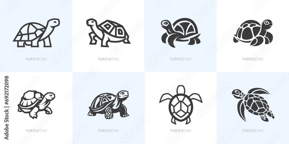  Vetor de Moderne minimalistische Schildkröten-Logos 