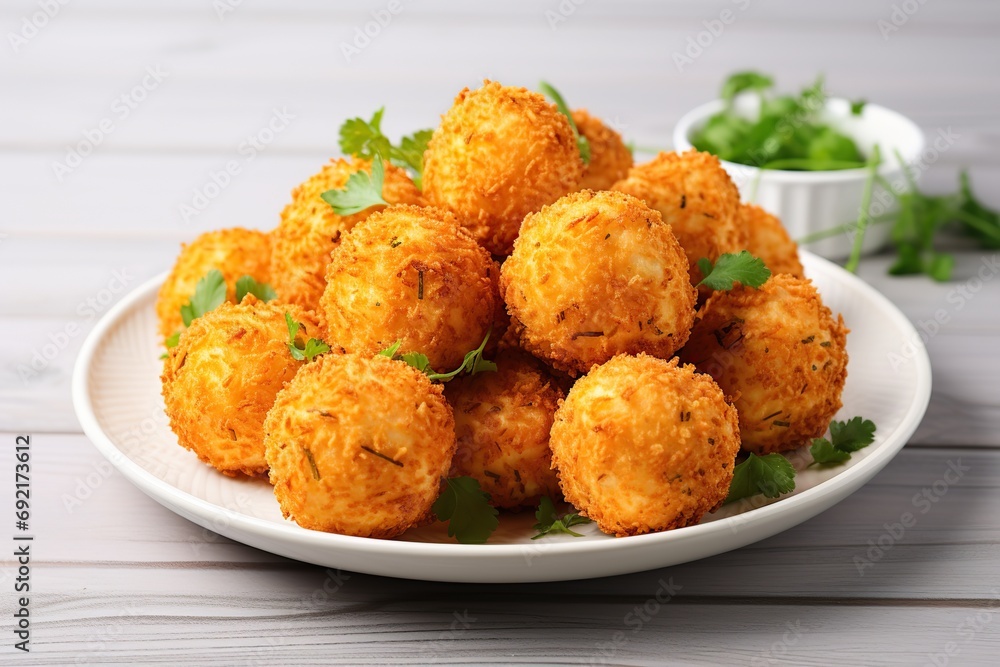 Crispy cheese balls on wooden background Crispy cheese balls on wooden background