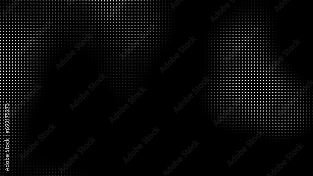 Animated abstract technology black background random dots and grid 4K.