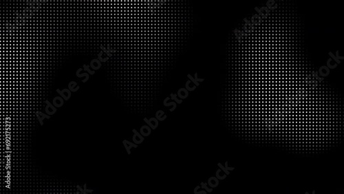 Animated abstract technology black background random dots and grid 4K.