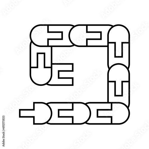 fidget chain toy line icon vector. fidget chain toy sign. isolated contour symbol black illustration