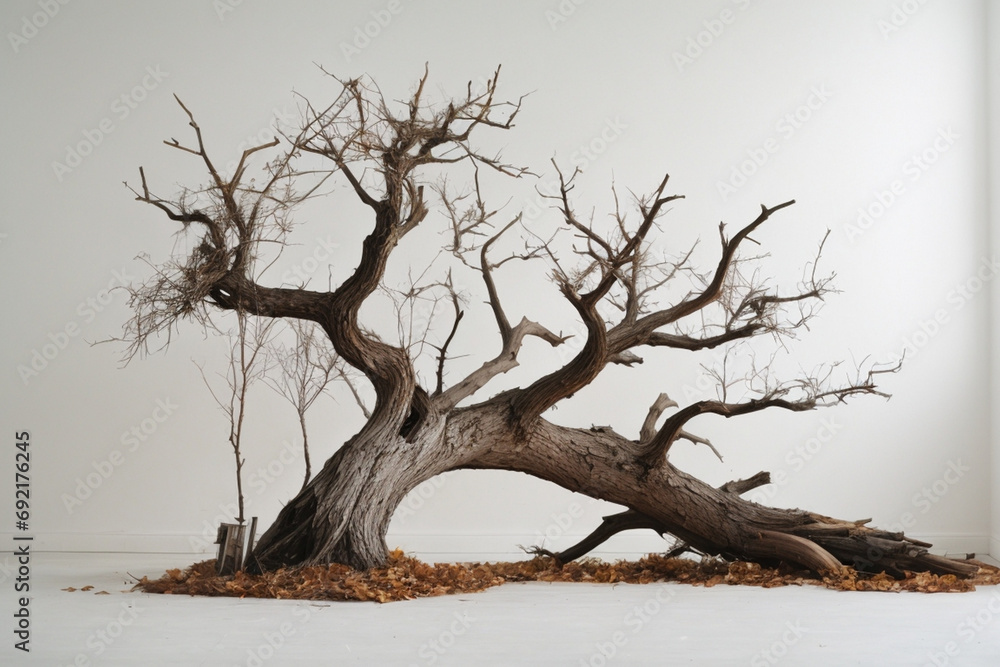 dead tree shillout for halloween decoration on white background dead tree shillout for halloween decoration on white background