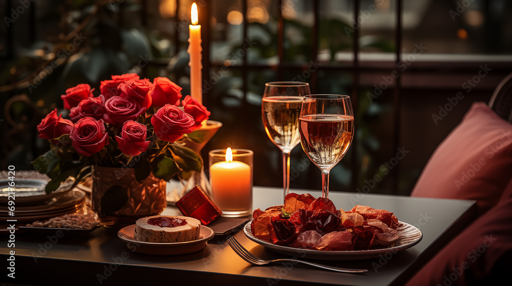 Romantic St. valentine's day  table setting