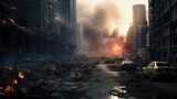 Apocalyptic city war zone