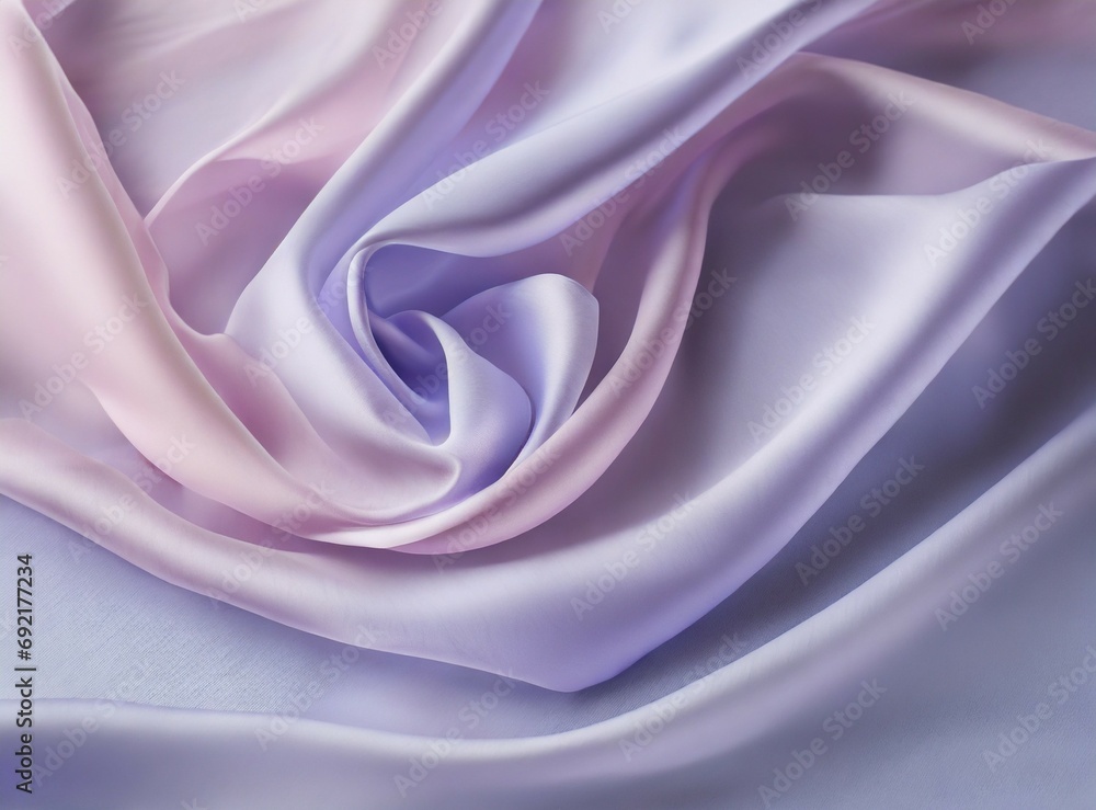 Obraz premium Beautiful silk flowing swirl of pastel gentle calming lilac and light purple cloth background. Mock up template for product presentation.