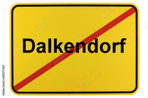 Illustration eines Ortsschildes der Gemeinde Dalkendorf in Mecklenburg-Vorpommern photo