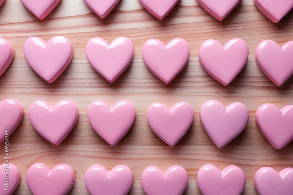 Pink ceramic hearts. Valentines day Pink ceramic hearts. Valentines day