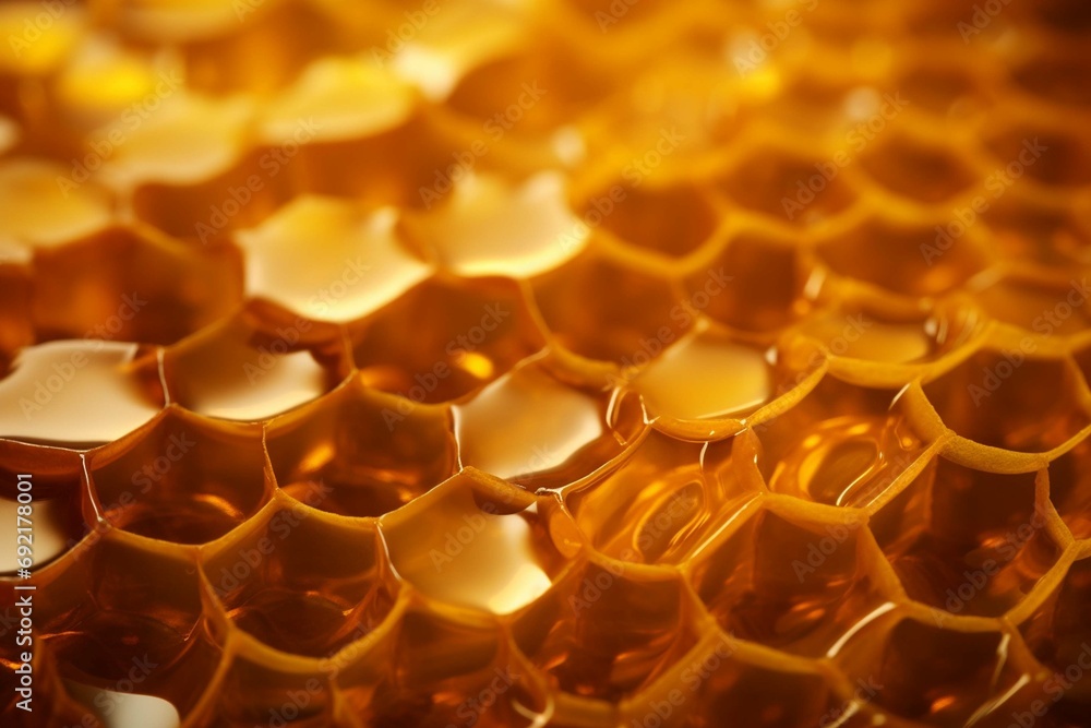 Honeycomb with honey background