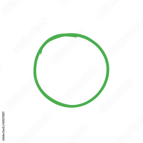Green circle line hand drawn